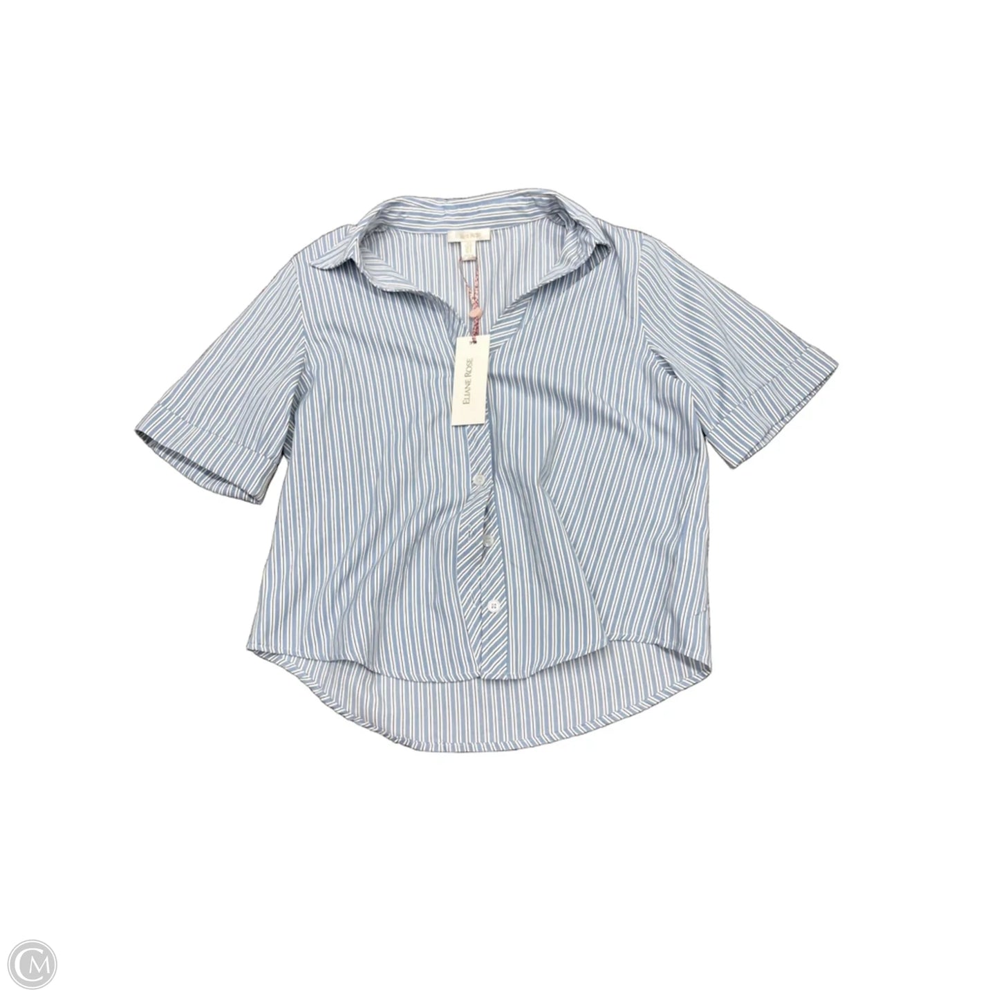 Top Short Sleeve By Eliane Rose In Blue & White, Size: S