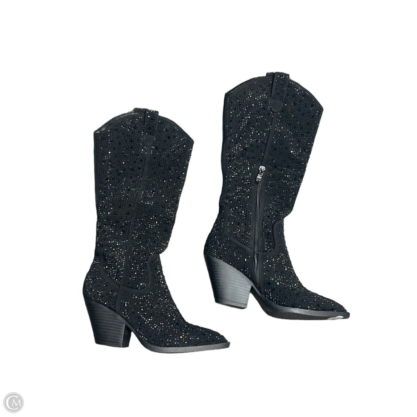 Boots Knee Heels By Forever In Black, Size: 7