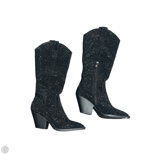 Boots Knee Heels By Forever In Black, Size: 7
