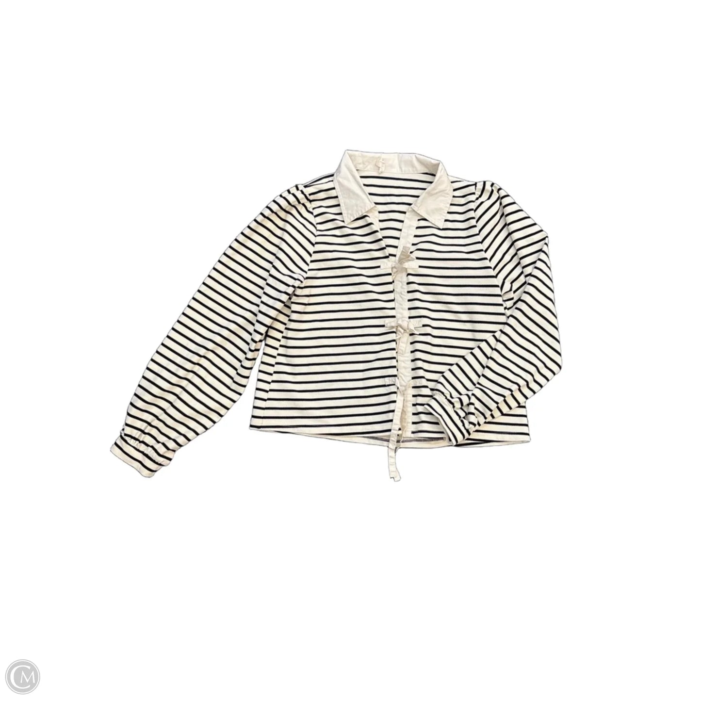 Top Long Sleeve By Jodifl In Black & Cream, Size: S