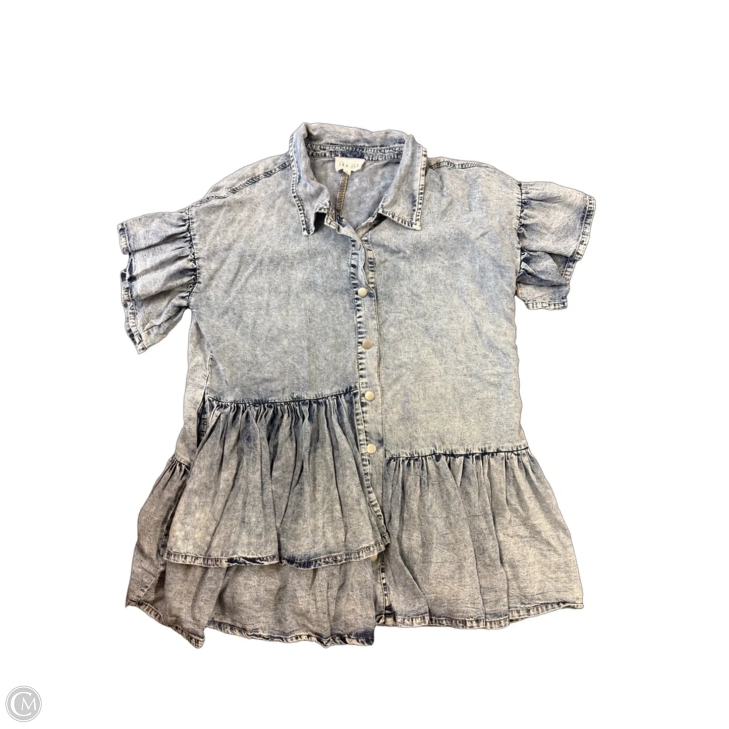 Tunic 3/4 Sleeve By Oli & Hali In Blue Denim, Size: S