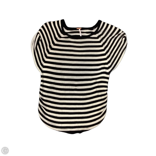 Top Short Sleeve By Free People In Black & White, Size: M