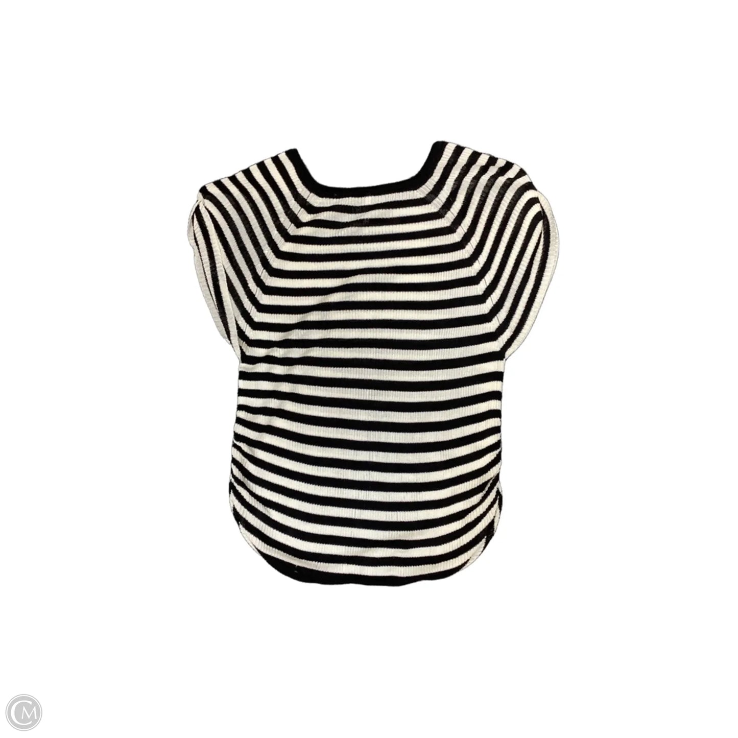 Top Short Sleeve By Free People In Black & White, Size: M