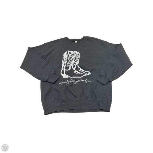 Sweatshirt Crewneck By Gildan In Black & White, Size: M