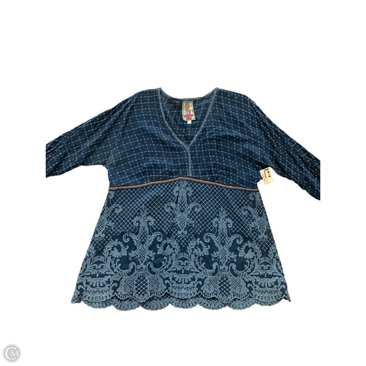 Top Long Sleeve By Johnny Was In Blue, Size: L