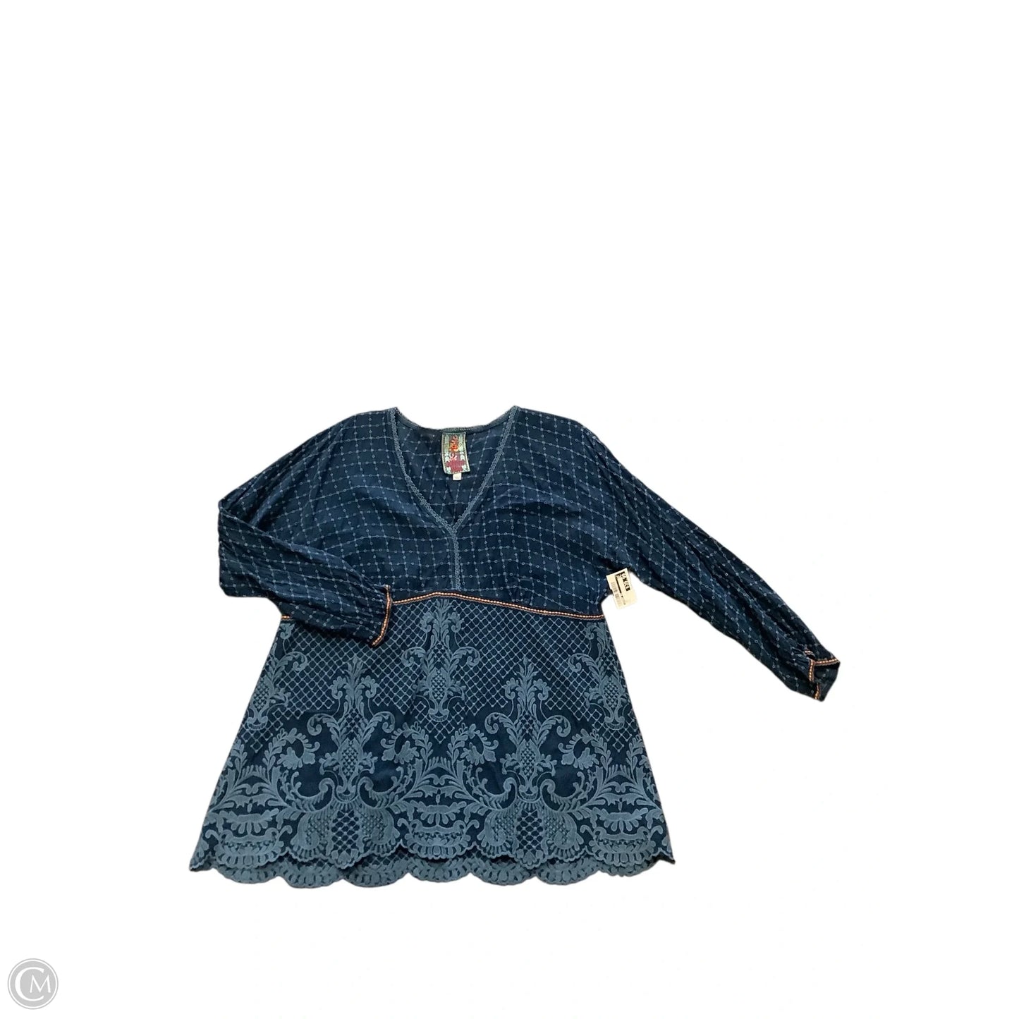 Top Long Sleeve By Johnny Was In Blue, Size: L