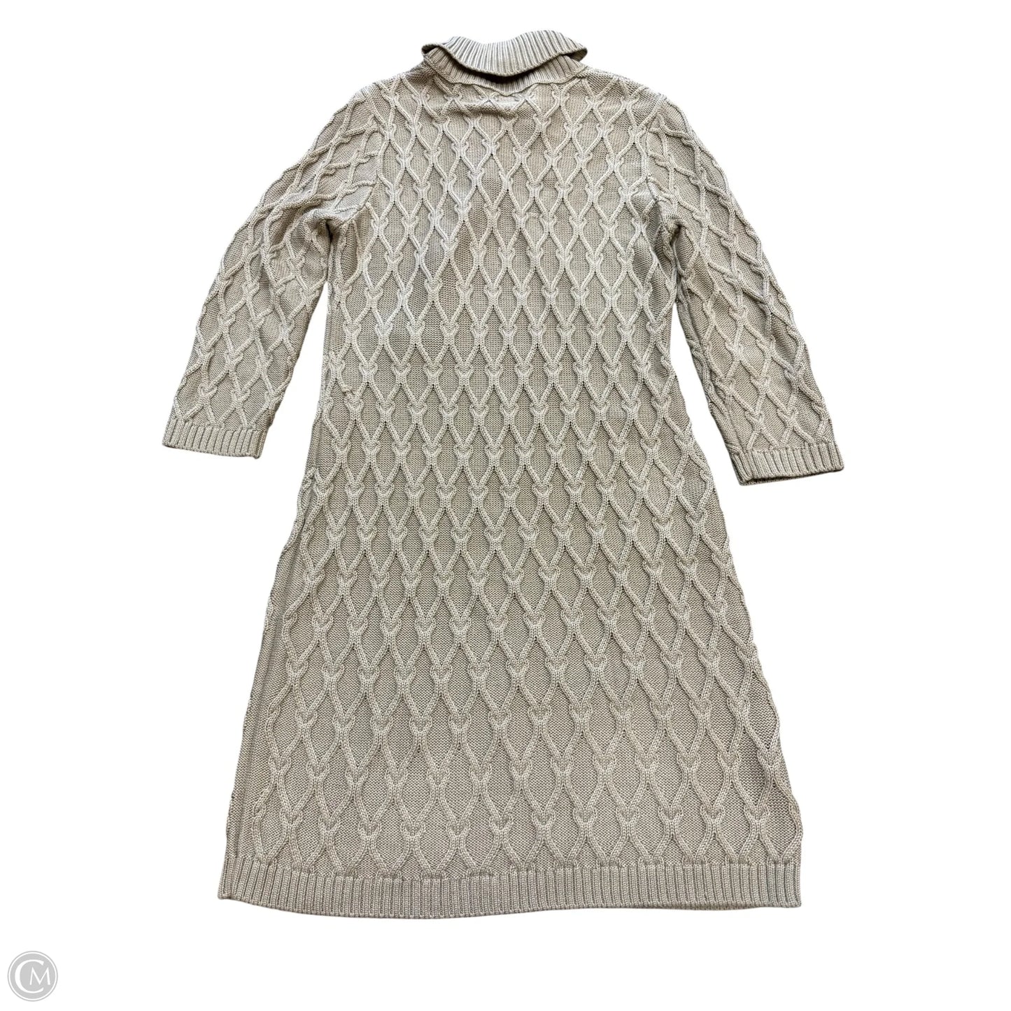 Dress Casual Midi By Calvin Klein In Beige, Size: Xl