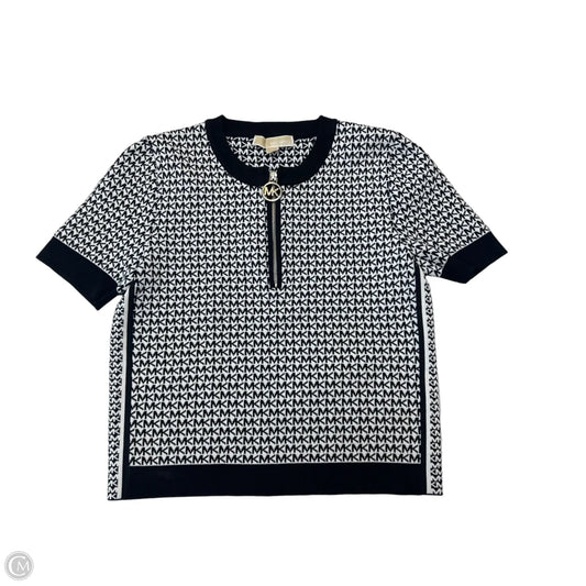 Top Short Sleeve By Michael By Michael Kors In Black & White, Size: L