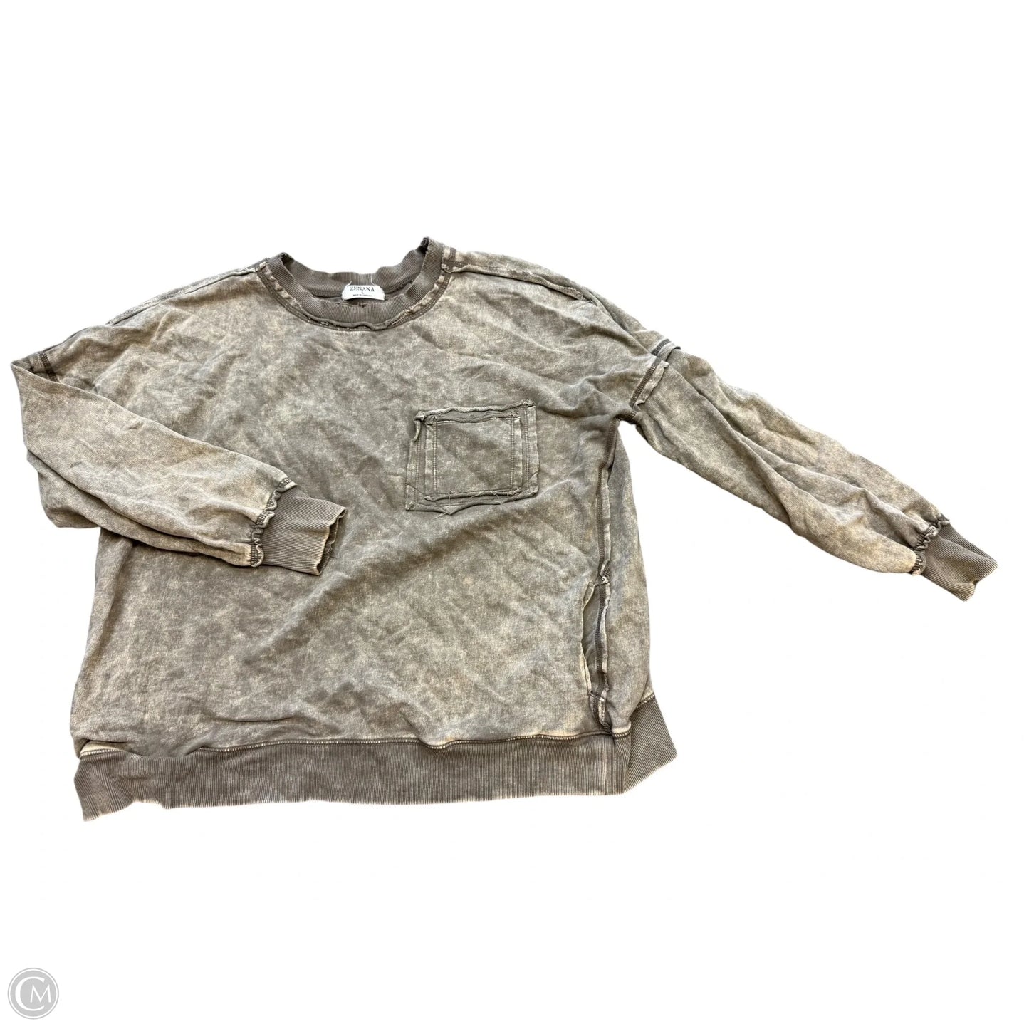 Sweatshirt Crewneck By Zenana In Brown, Size: L