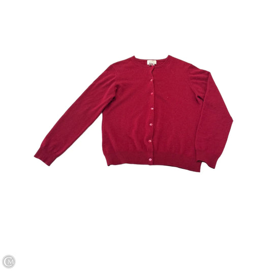 Sweater Cardigan Designer By Neiman Marcus In Red, Size: L