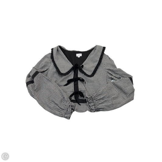 Top Long Sleeve By Le Lis In Black & White, Size: S