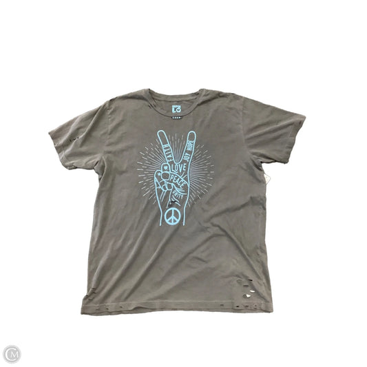 Top Short Sleeve By Clothes Mentor In GREY & BLUE, Size: L