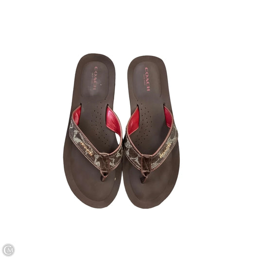 Sandals Designer By Coach In Brown, Size: 8