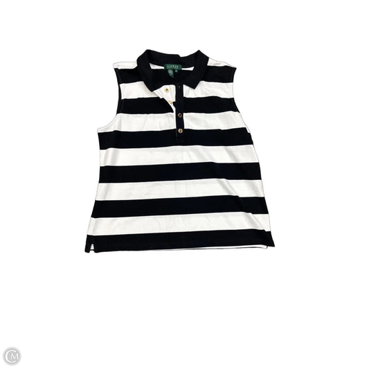 Top Sleeveless By Lauren By Ralph Lauren In Black & White, Size: Xl