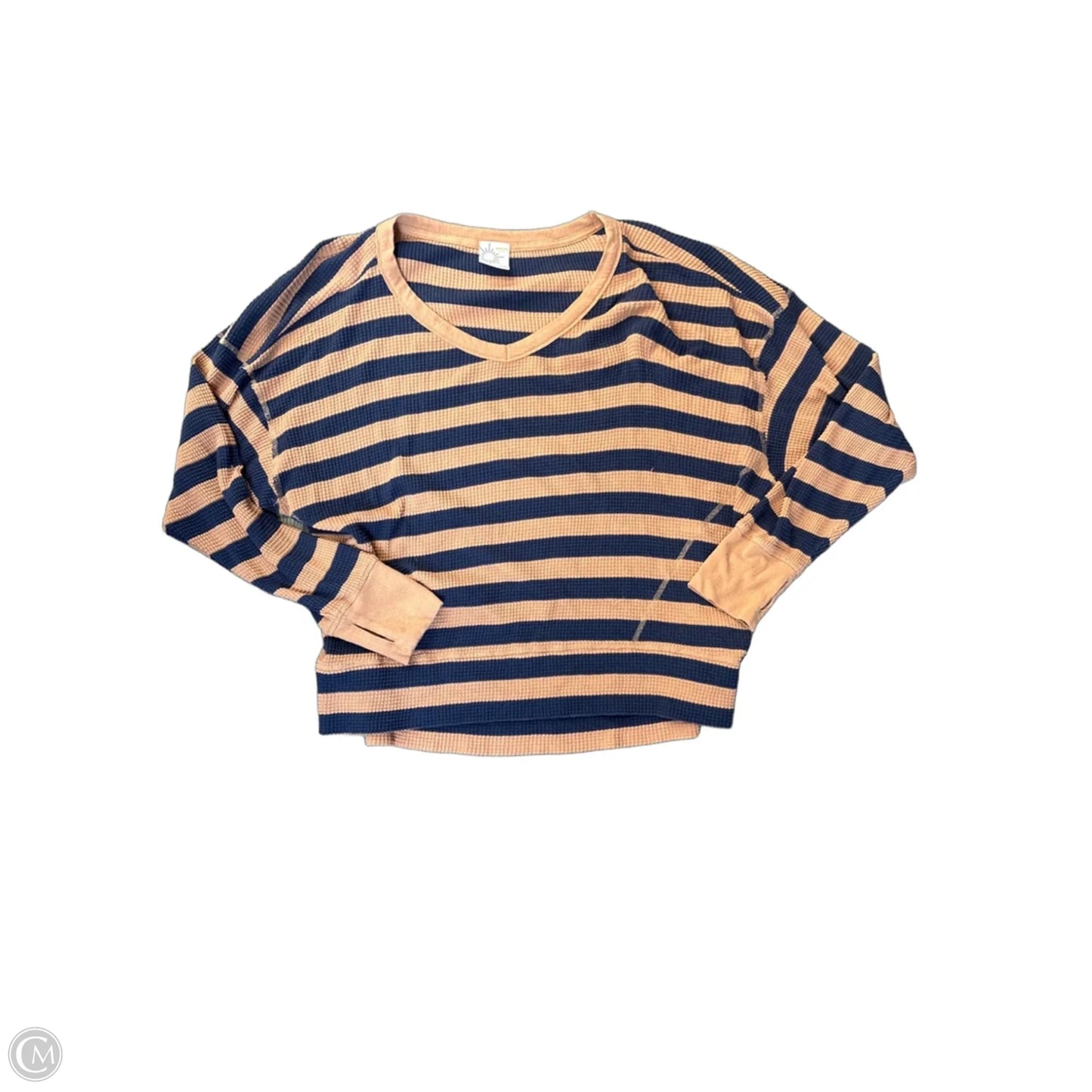 Top Long Sleeve By Aerie In Striped Pattern, Size: M