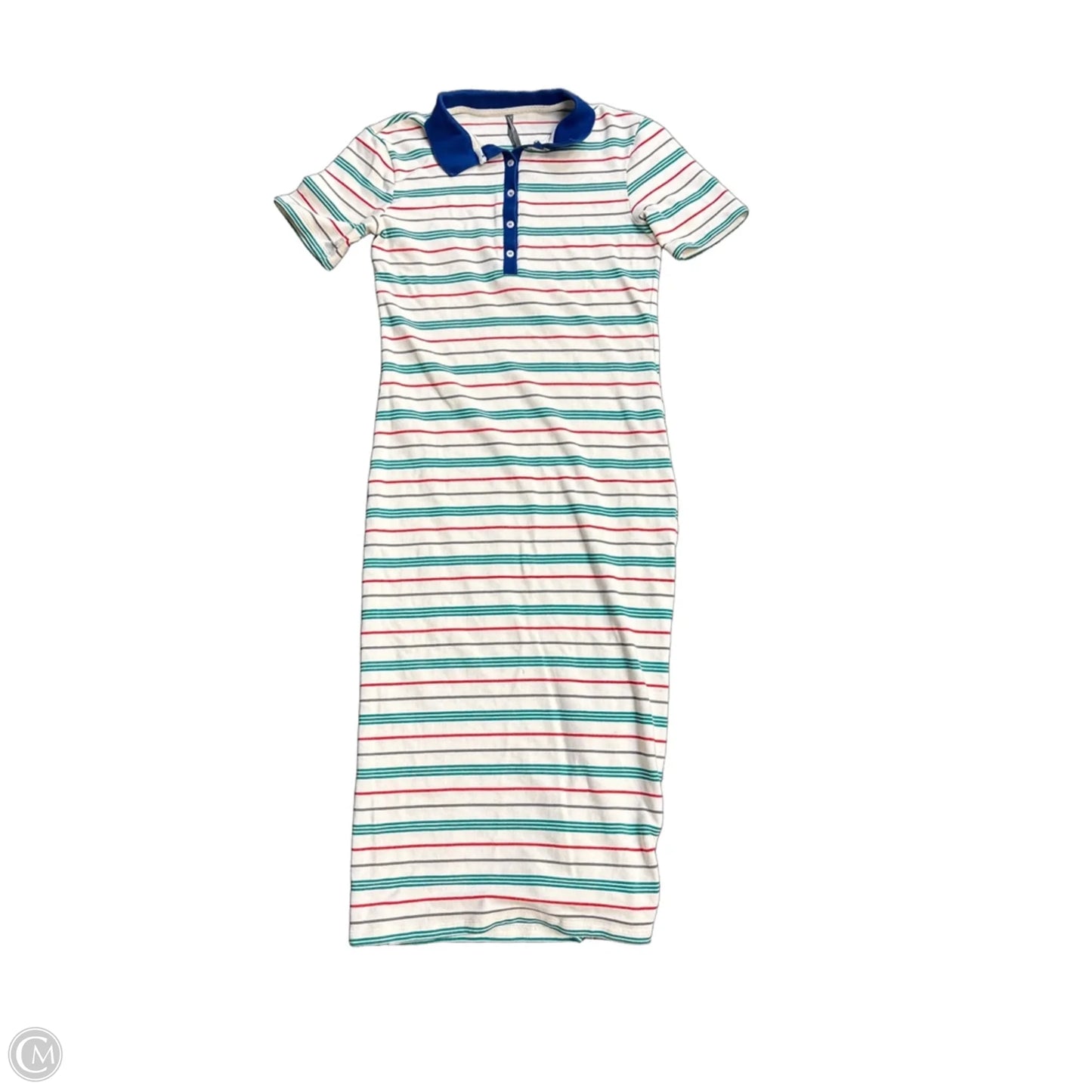 Dress Casual Midi By Anthropologie In Striped Pattern, Size: L