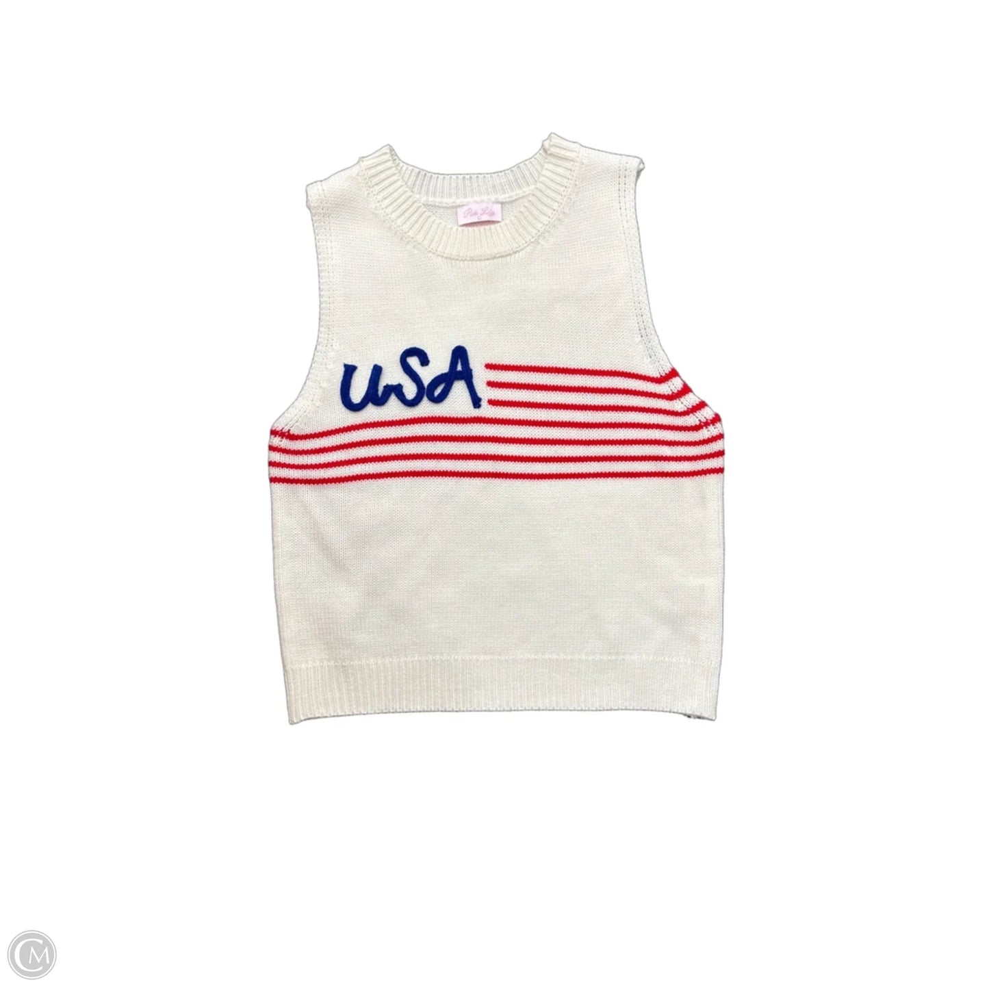 Sweater Short Sleeve By Pink Lily In White, Size: L