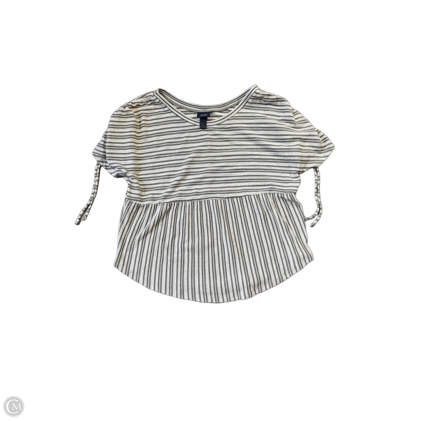 Top Short Sleeve By Daytrip In Green & White, Size: S