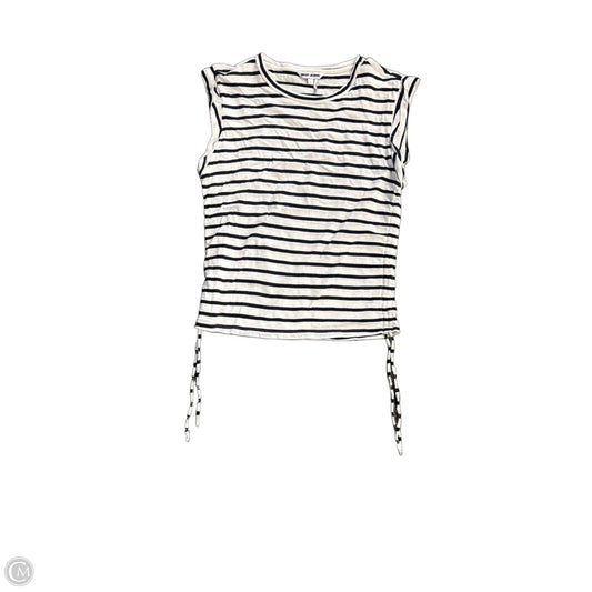 Top Short Sleeve By Dkny In Striped Pattern, Size: L