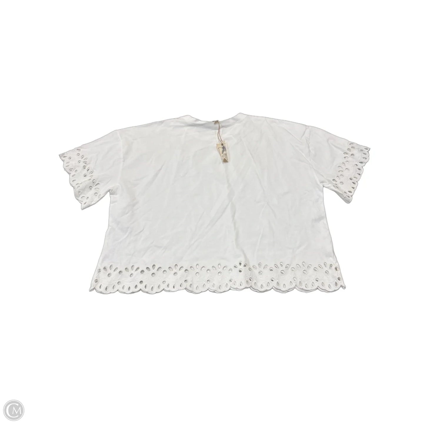 Top Short Sleeve By Easel In White, Size: L