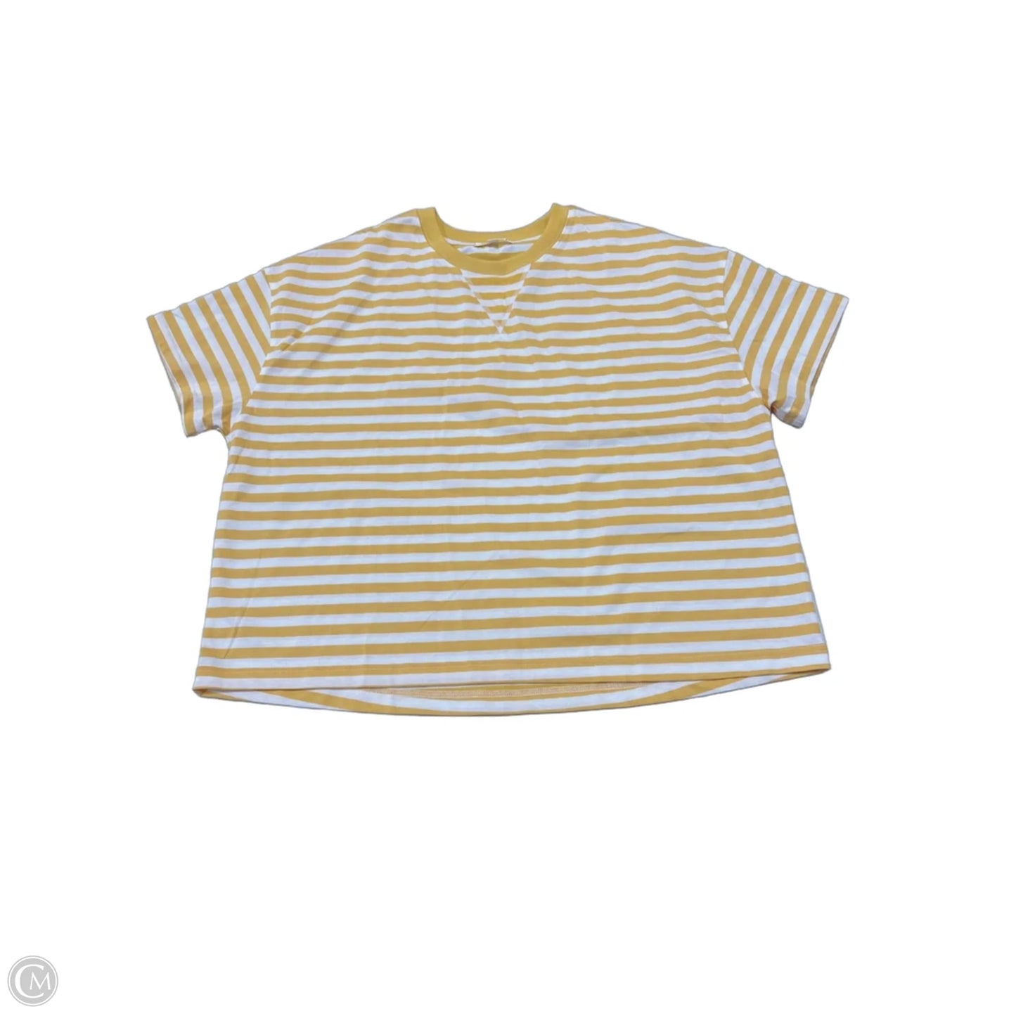 Top Short Sleeve By Wishlist In Striped Pattern, Size: L