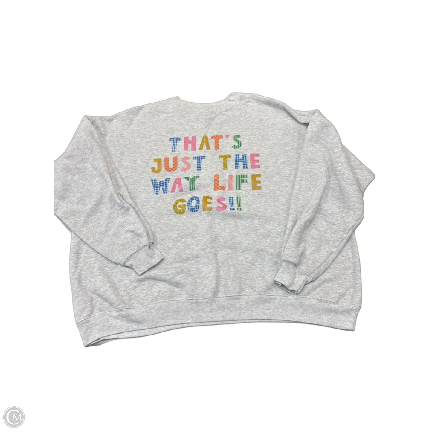 Sweatshirt Crewneck By Clothes Mentor In Grey, Size: L