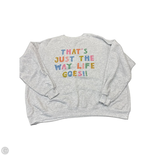 Sweatshirt Crewneck By Clothes Mentor In Grey, Size: L