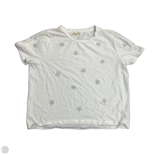 Top Short Sleeve By Marled In White, Size: Xl