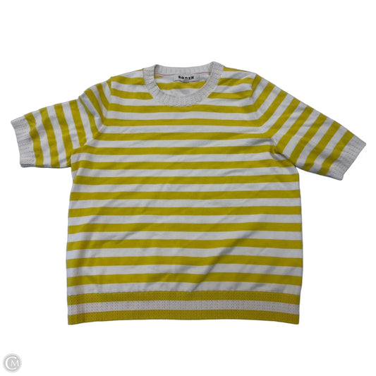 Top Short Sleeve By Boden In Striped Pattern, Size: M