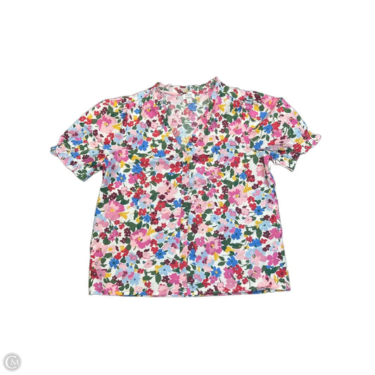 Top Short Sleeve By J. Crew In Floral Print, Size: M
