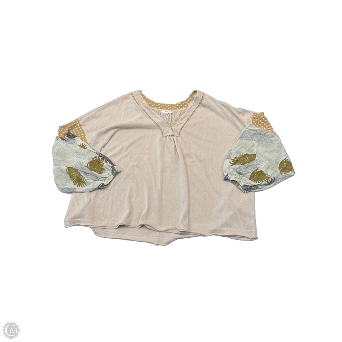 Top Long Sleeve By Easel In Beige, Size: L