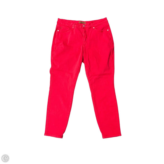 Jeans Skinny By Judy Blue In Red, Size: 18