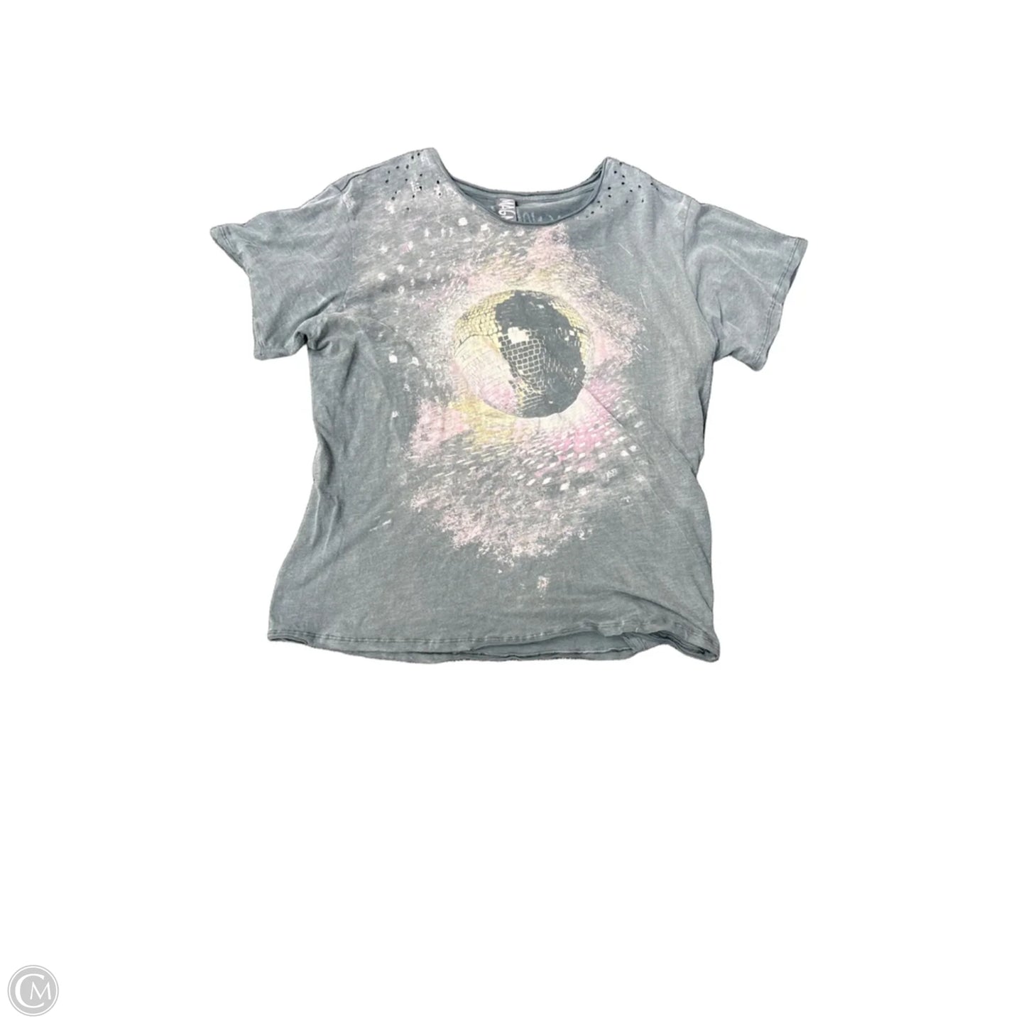 Top Short Sleeve By Cma In Grey, Size: M