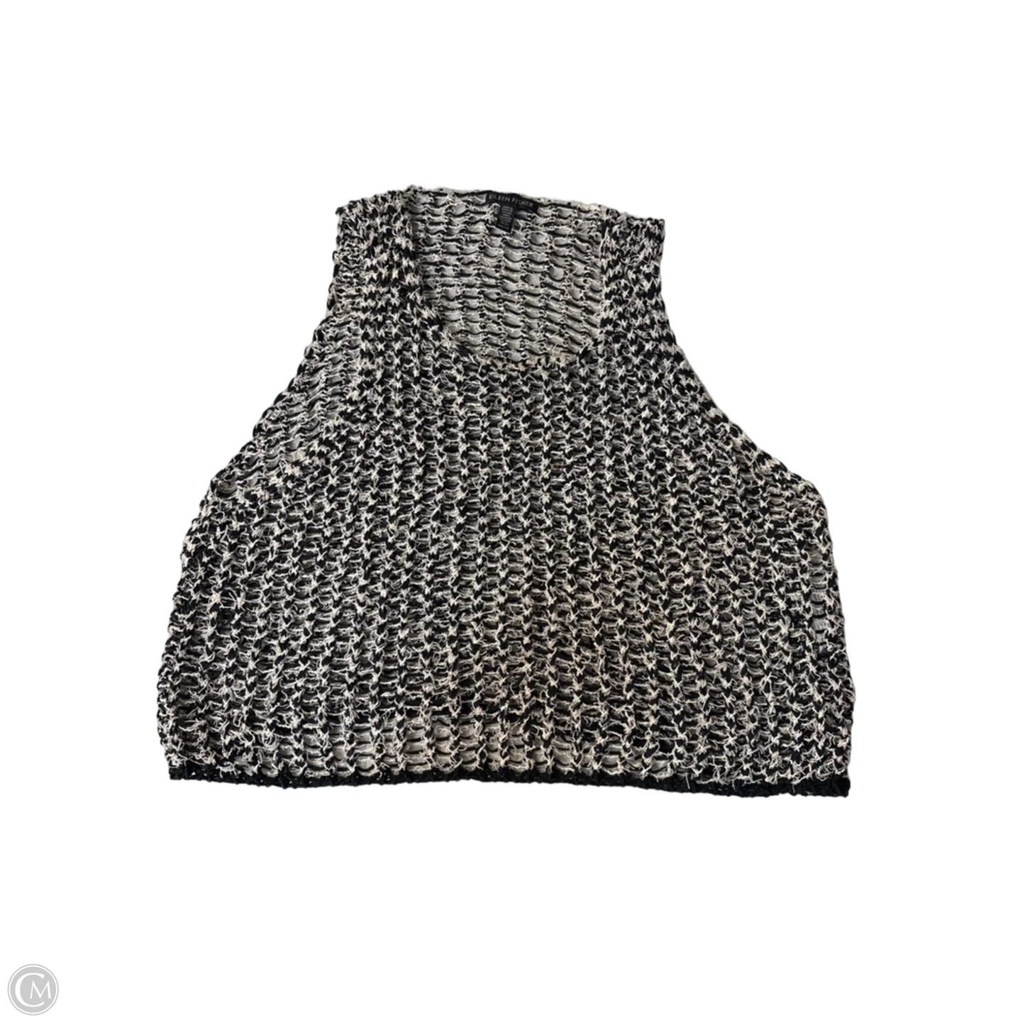 Top Short Sleeve By Eileen Fisher In Black & White