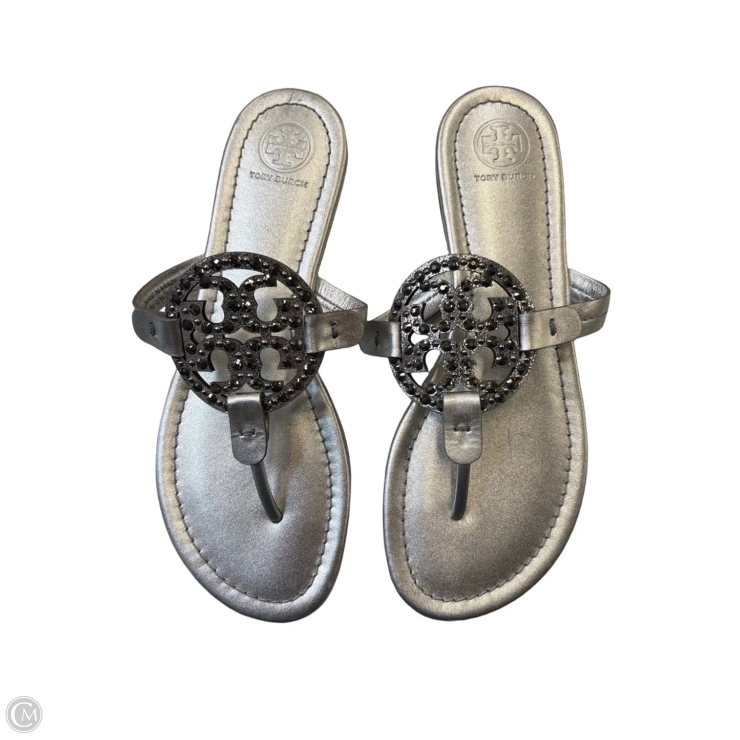 Sandals Designer By Tory Burch In Silver, Size: 7