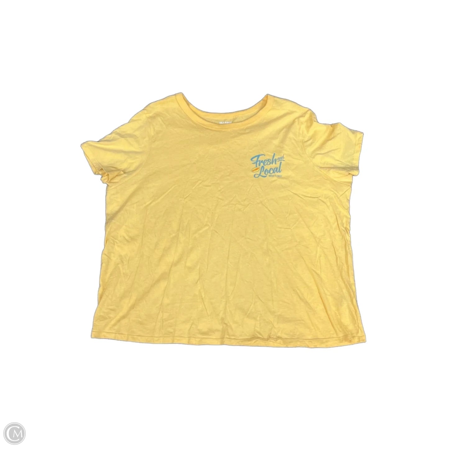 Top Short Sleeve By Clothes Mentor In Yellow, Size: 2x