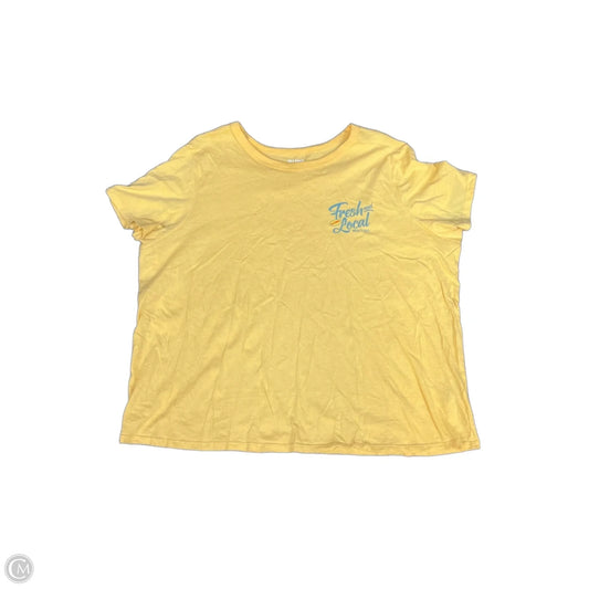 Top Short Sleeve By Clothes Mentor In Yellow, Size: 2x