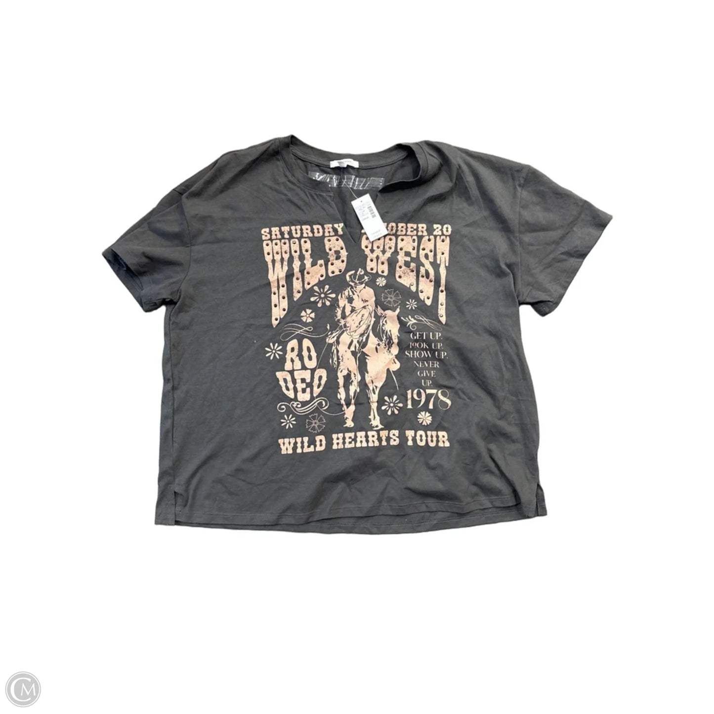 Top Short Sleeve Basic By Maurices In Grey, Size: L
