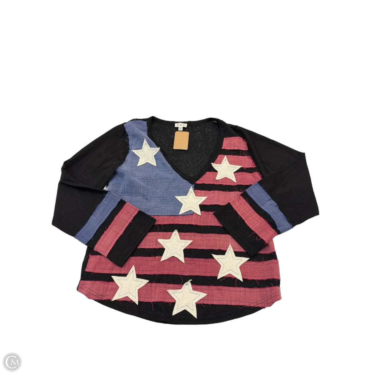 Top Long Sleeve By Pol In Black, Size: S