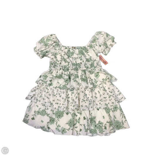 Dress Casual Short By Inspired Hearts In Green & White, Size: 2x