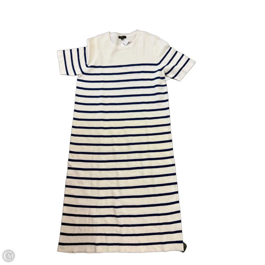 Dress Casual Midi By J. Crew In Blue & White, Size: Xl