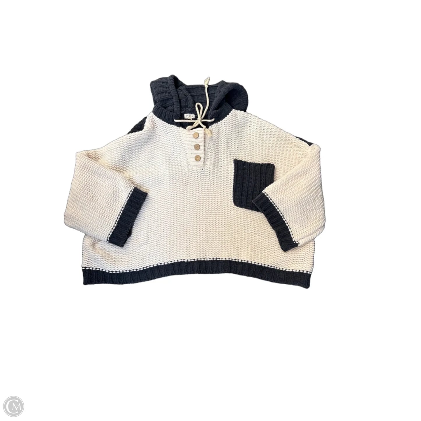 Sweater By Pol In Cream & Grey, Size: M