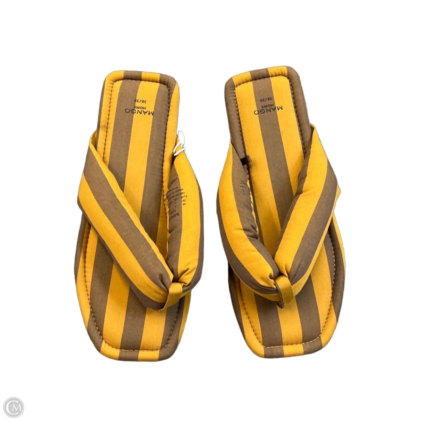 Sandals Flats By Mango In Brown & Yellow, Size: 9