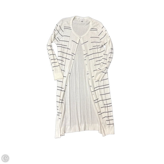 Sweater Cardigan By Cabi In Striped Pattern, Size: L