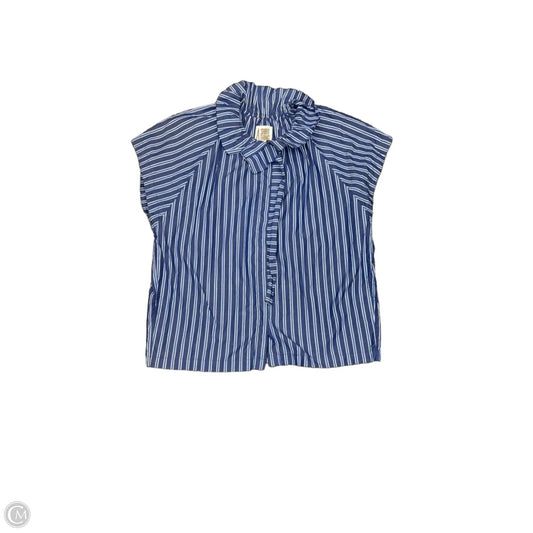 Top 3/4 Sleeve By Clothes Mentor In Blue & White, Size: L