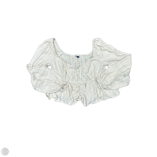 Top Long Sleeve By American Eagle In Beige, Size: L