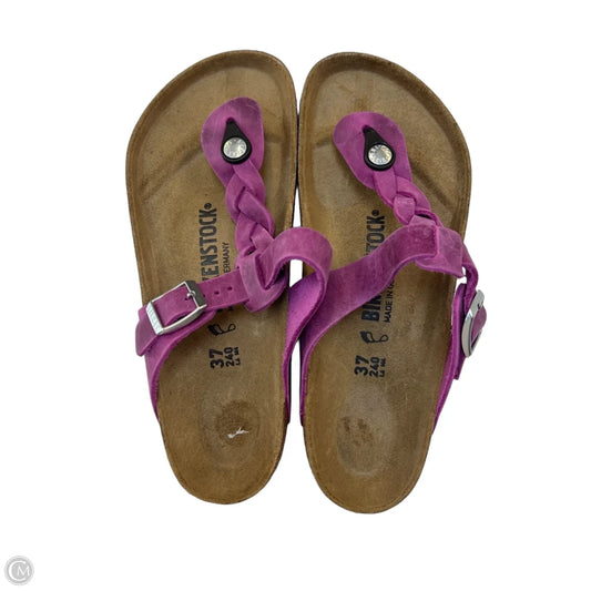 Sandals Flats By Birkenstock In Purple, Size: 6