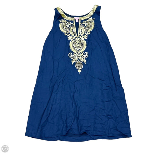 Dress Designer By Lilly Pulitzer In Blue & Gold, Size: Xl