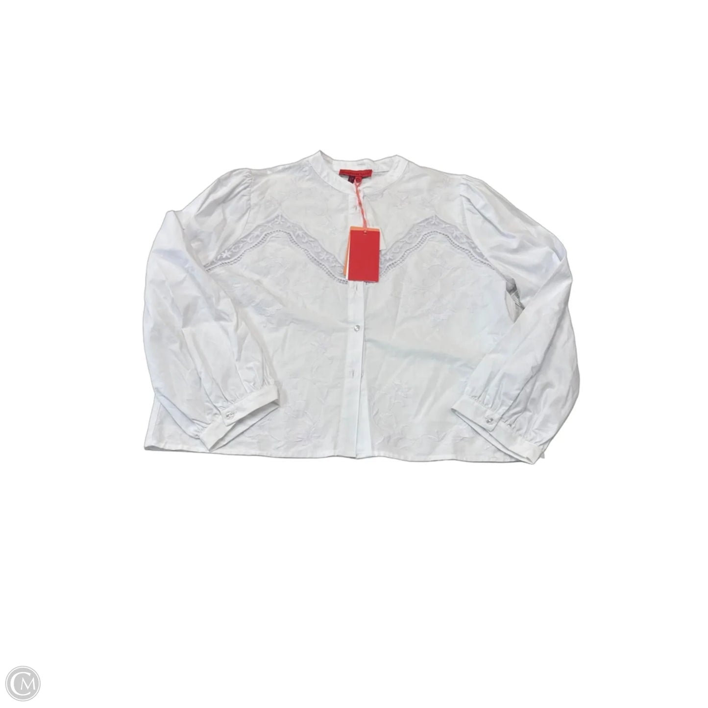 Top Long Sleeve By Clothes Mentor In White, Size: M