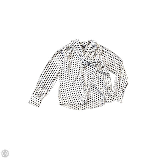Top Long Sleeve By Express In Polkadot Pattern, Size: M